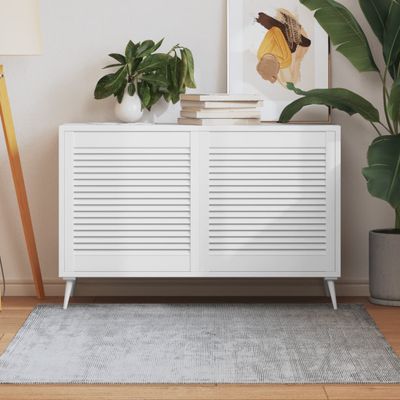 vidaXL Lamelové dvierka na skrinku 2 ks, biele 61,5x59,4 cm, borovica