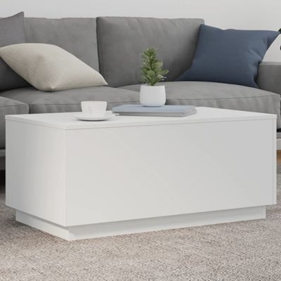 Konferenčný stolík vidaXL s LED svetlami biely 90x50x40 cm