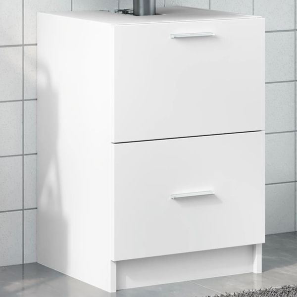 vidaXL Skrinka pod umývadlo biela 40x37x59 cm kompozitné drevo