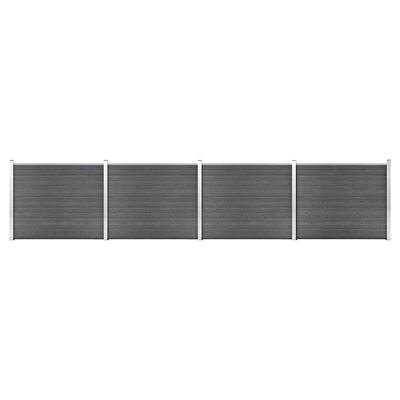 vidaXL Sada plotových panelov WPC 699x146 cm čierna