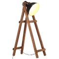 vidaXL Stojanová lampa čierna masívne mangovníkové drevo E27