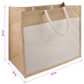 vidaXL Jutové tašky s vreckom 5 Prírodná a biela 42 x 33 x 19 cm