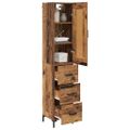 vidaXL Highboard Staré drevo 34,5 x 34 x 180 cm Kompozitné drevo