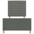 vidaXL Rám postele s čelnou doskou Tmavo šedá 100 x 200 cm látka