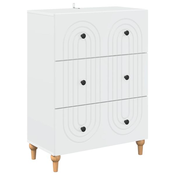 vidaXL Zásuvkový kabinet Biela 66 x 34,5 x 90 cm Kompozitné drevo