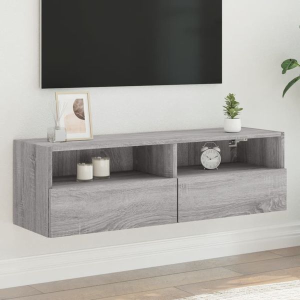 vidaXL TV nástenná skrinka sivá sonoma 100x30x30 cm kompozitné drevo