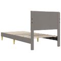 vidaXL Rám postele s čelnou doskou Sivohnedá 90 x 200 cm Látka