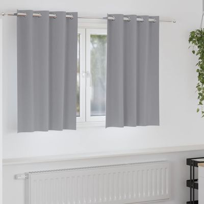 vidaXL Záclony na zatemnenie s krúžkami 2 pcs Svetlosivá 140 x 140 cm
