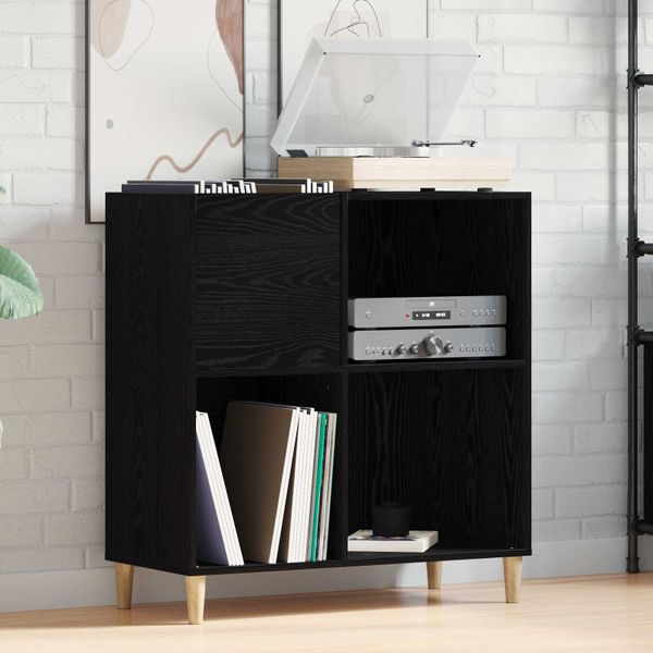 vidaXL Skrinka na gramofónové platne Čierny dub 84,5 x 38 x 89 cm