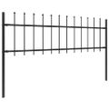 vidaXL Záhradný plot s vrchnou časťou z ocele 337x60 cm čierny