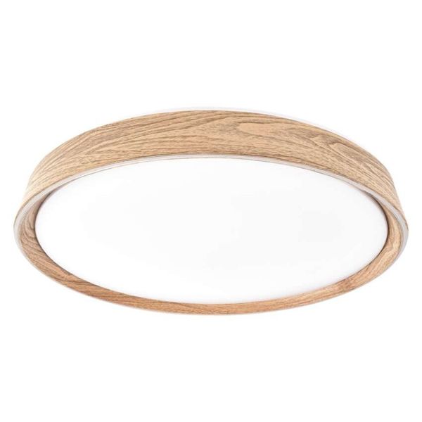 LED nástenné svietidlo ILVI, kruhové 45 W, stmievanie + CCT, drevo