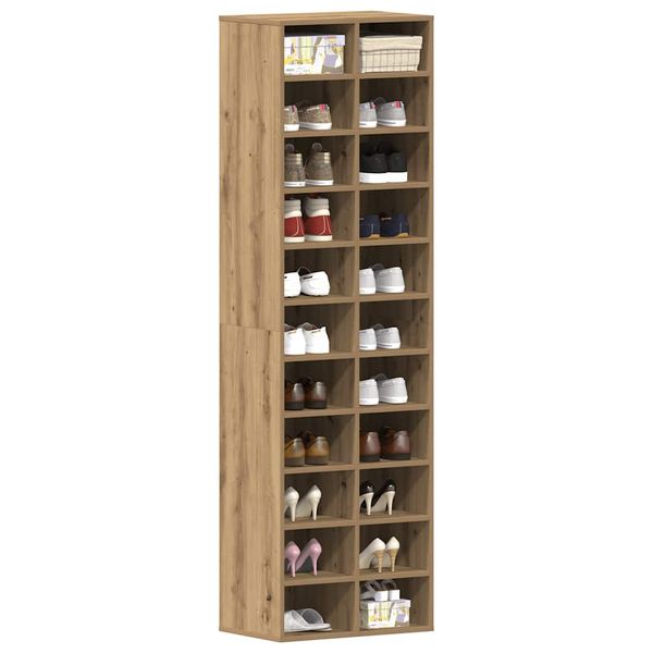 vidaXL Skrinka na topánky Artisan Dub 54x34x183 cm Engineered Wood