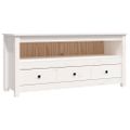 vidaXL TV skrinka biela 114x35x52 cm masívna borovica