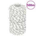 vidaXL Pletené lodné lano biele 2 mm x 500 m polyester