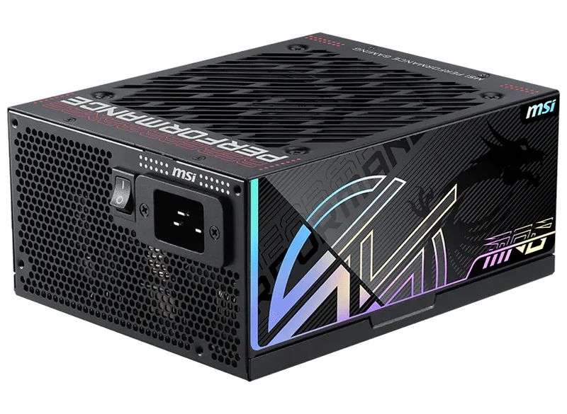 MSI zdroj MPG Ai1300TS PCIE5/ 1300W/ ATX3.1/ akt. PFC/ 12 let záruka/ 135mm ventilátor/ modulární/ 80PLUS Titanium Zdroj, 1300 W, 80 PLUS Titanium, ATX 3.1, 2× 12V-2x6, SiC MOSFET, plne modulární, Zero Fan Mode, 135mm FDB ventilátor, cerný