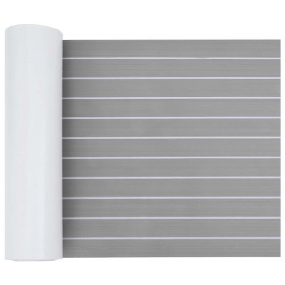 vidaXL Loďová podložka Pruhovaný Svetlo šedá a biela 240 x 60 cm EVA