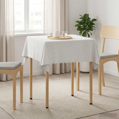 vidaXL Uterák na stôl Štvorcový Biela 110 x 110 cm