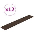 vidaXL Nástenné panely 12 ks hnedé 90x15 cm umelá koža 1,62 m²