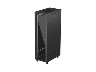 19'' Voľne stojaca racková skriňa 42u/600x1000 (flat pack) s presklenými dverami lcd čierna lanberg V2