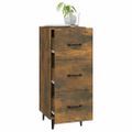 vidaXL Komoda dymový dub 34,5x34x90 cm spracované drevo