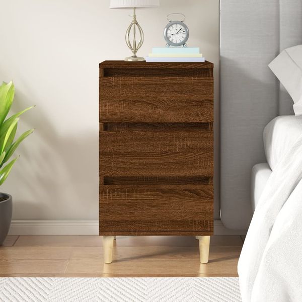 vidaXL Nočný stolík hnedý dub 40x35x70 cm spracované drevo