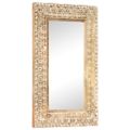 vidaXL Ručne vyrezávané zrkadlo 80x50x2,6cm masívne mangovníkové drevo