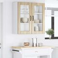 vidaXL Nástenný sklenený kabinet PORTO Sonoma dub 80 x 31 x 80 cm