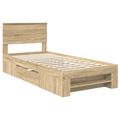 vidaXL Rám postele Sonoma dub 90 x 200 cm Kompozitné drevo