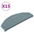 vidaXL Schodové rohože 15 ks 65x24x4 cm morsko modré polkruhové veľké