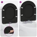 vidaXL WC sedadlo Čierna 47 x 36 x 3,4 cm Duroplast
