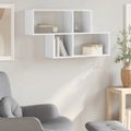 vidaXL Nástenná polica biela 100x20x53 cm kompozitné drevo