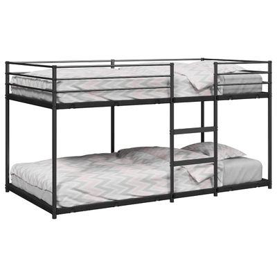 vidaXL Poschodová posteľ bez matraca Čierna 80x200 cm Oceľ