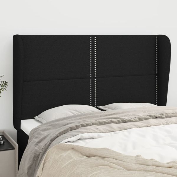 vidaXL Čelo postele so záhybmi čierne 147x23x118/128 cm látka