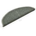 vidaXL Schodové rohože 15 ks 56x17x3 cm tmavozelené polkruhové