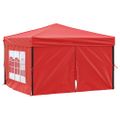 vidaXL Skladací párty stan s bočnicami červený 3x3 m