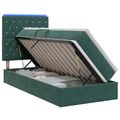 vidaXL LED úložná posteľ s matracom Tmavozelená 100 x 200 cm Zamat