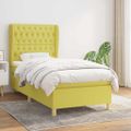 vidaXL Posteľný rám boxspring s matracom zelený 90x200 cm látka