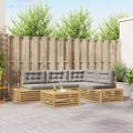 vidaXL 6 ks Záhradná súprava gaučov Polyester Biela