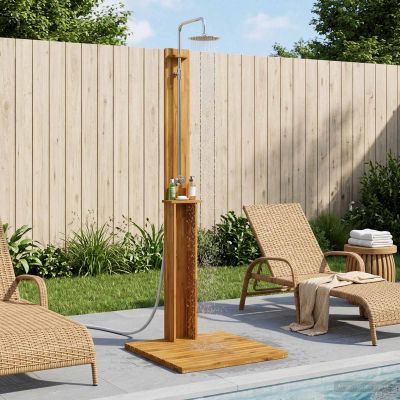 vidaXL Externá sprcha 217 cm Masívne akáciové drevo a nerezová oceľ