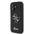 Guess puzdro pre iPhone 16 6,1" GUHCP16SHG4SGK čierne pevné puzdro Fixed Glitter Big 4G