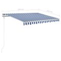 vidaXL Automatická markíza s LED a senzorom vetra 350x250 cm modro-biela