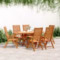 vidaXL Skladacie polohovacie kreslá 6 ks 56x72x107 cm masívne akáciové drevo