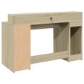 vidaXL Stôl s LED svetlami dub sonoma 140x55x91 cm kompozitné drevo