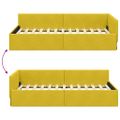 vidaXL Rohový rám postele s čelnou doskou Žltá 100 cm x 200 cm Zamat