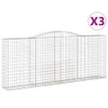 vidaXL Oblúkové gabiónové koše 3ks 400x50x160/180cm pozinkované železo