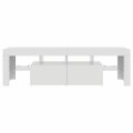 vidaXL TV skrinka s LED svetlami, lesklá biela 140x36,5x40 cm