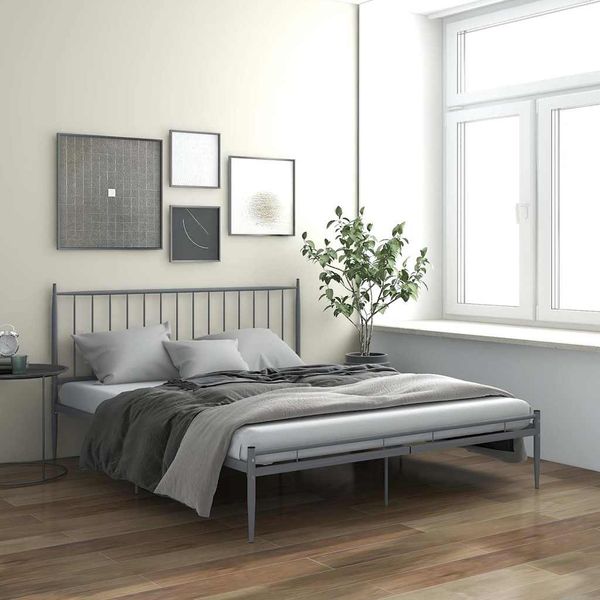 vidaXL Posteľný rám sivý kov 180x200 cm