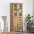 vidaXL Highboard Remeselný dub 69,5 x 34 x 180 cm Kompozitné drevo
