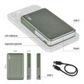 Power bank EMOS WI 1031, 10 000 mAh, 20 W+Wireless, army-green