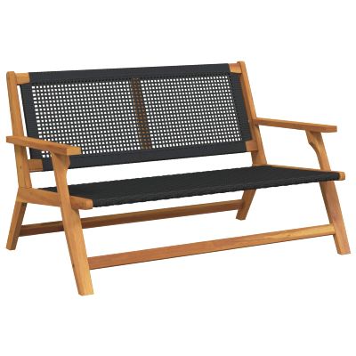 vidaXL Záhradná relaxačná lavička Čierna Pevné akáciové drevo